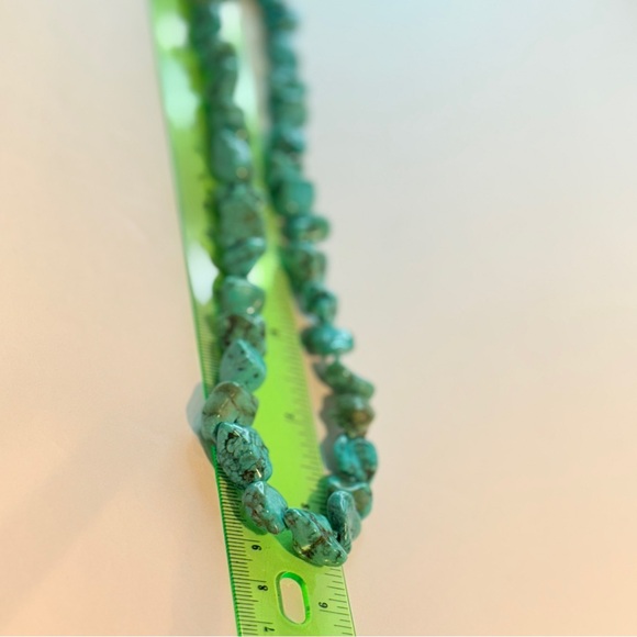 🆕 Faux Chunky Turquoise Nugget Necklace w/ Heart Toggle Clasp – Bold & Beautiful - Picture 7 of 16